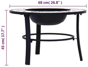 Braseira em mosaico 68 cm cerâmica verde