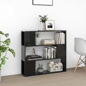 Estante/divisória 100x24x94 cm preto brilhante