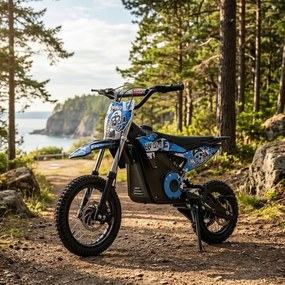 Mota Elétrica Infantil WOLF-E 1000W 36V com Bateria de Lítio, 3 Velocidades e Travões de Disco – Azul