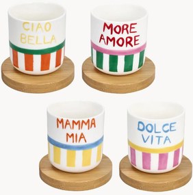 Chávenas de café em porcelana New Bone China Viva L'Italia com pires