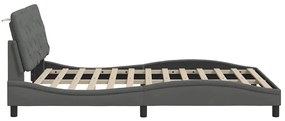 Estrutura de cama com LED sem colchão 140x200 cm tecido