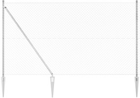 vidaXL Cerca de Cadeado com 7 Postes de Ponta 1.5x10 m Aço Galvanizado