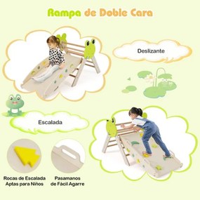 Conjunto triangular 7 em 1 de escalada para crianças pequenas com rampa, escada e arco Conjunto Montessori em madeira Natural