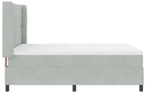 Cama Box Spring vidaXL com Colchão e Luz LED Cinza Claro 140x190 cm Ve