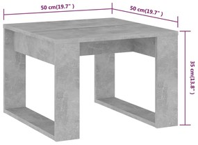 Mesa de apoio 50x50x35 cm derivados de madeira cinzento cimento