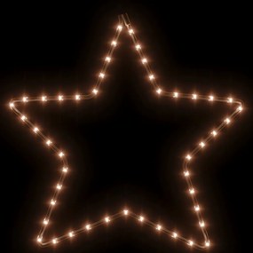 Figura natalícia de estrela 48 LEDs 56 cm branco quente
