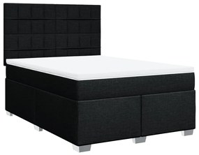 Cama com molas/colchão 140x190 cm tecido preto