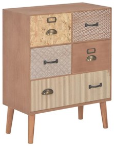 247380 vidaXL Aparador com 5 gavetas 60x30x78 cm MDF castanho