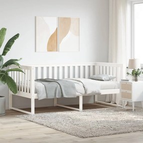 vidaXL Cama dia sem colchão branco 100x200 cm pinho de madeira maciça