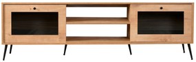 Móvel TV Calvin – Carvalho e Preto – 180x55x40 cm