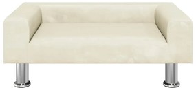 Cama para cães 70x45x26,5 cm veludo cor creme