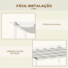 Outsunny Cobertura para Pérgola 2,5x2,55cm Teto de Substituição Retrát