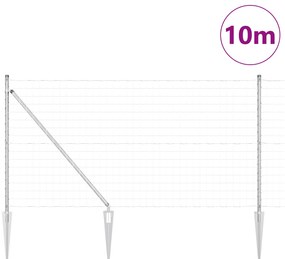 Cerca Euro com 7 Postes de Ponta 1x10 m Aço Galvanizado