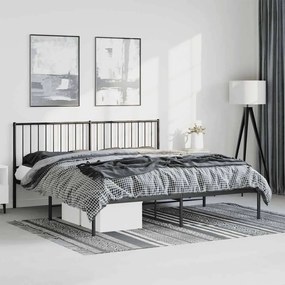 Estrutura de cama com cabeceira 183x213 cm metal preto