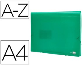 Pasta Classificadora com Fole Din A4 Transparente 13 Departamentos Verde