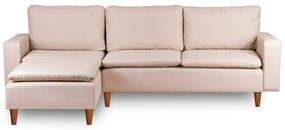 Sofá de 3 Lugares Chaise Longue "Pafu Lungo" - Creme – 255x154x46 cm -