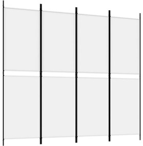 Biombo/divisória com 4 painéis 200x180 cm tecido branco