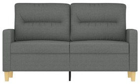 Sofá de 2 lugares em tecido 120 cm cinzento-escuro