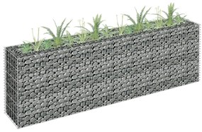 vidaXL Canteiro elevado/cesto gabião 180x30x60 cm aço galvanizado