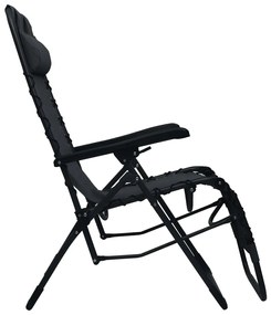 Cadeira de pátio dobrável textilene preto