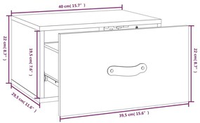 Mesa de cabeceira montagem na parede 40x29,5x22 cm branco