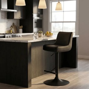 Banco de Bar Couro sintético Cinza