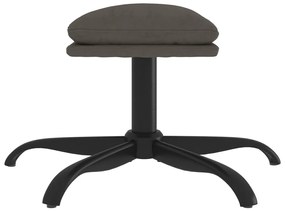 Apoio de pés 60x60x36 cm veludo cinzento-escuro