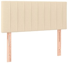 Cama boxspring com colchão 120x190 cm tecido cor creme