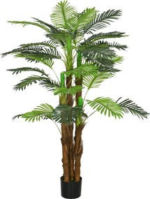 Palmeira artificial, 1,6 m de altura. Árvore artificial com tronco, ramos, líquen e folhas. Muito realista. Vaso incluído Verde