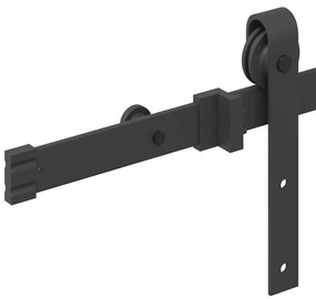 Kit de ferragens para porta deslizante 213,5 cm aço preto