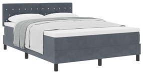 Cama Box com Colchão vidaXL Cinza Escuro 140x190 cm Veludo
