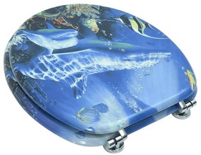 Assento de sanita com tampa MDF design golfinhos