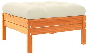 6 pcs conj. sofás jardim almofadões pinho maciço castanho cera