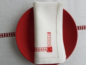 180x270 cm - Toalha de mesa de linho bordada a mão - Toalha de mesa de natal - Bordados da Lixa: Toalha de mesa bordada 180x270 cm  + 12 guardanapos 50x50 cm bordados a jogo