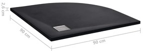 Base de chuveiro SMC 90x90 cm preto