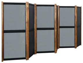 vidaXL Divisória com 6 painéis 420x170 cm preto