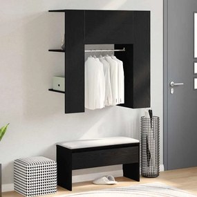 vidaXL Armário de corredor Carvalho Preto 97,5x37x99 cm Madeira engenharia