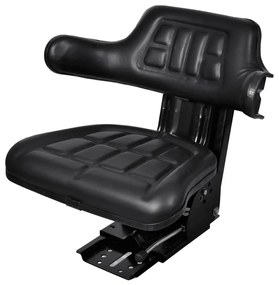 vidaXL Assento de trator com suspensão, preto