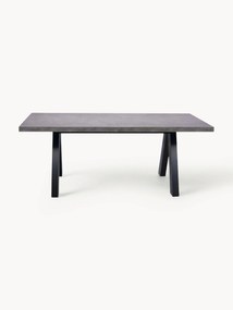 Mesa de jantar extensível com aspeto de betão Apex, 200 - 250 x 100 cm