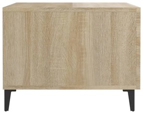 Mesas de centro com pernas de metal 2 pcs 50x50x40 cm sonoma
