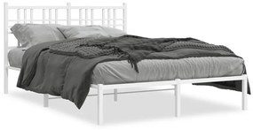 vidaXL Estrutura de cama com cabeceira 140x190 cm metal branco