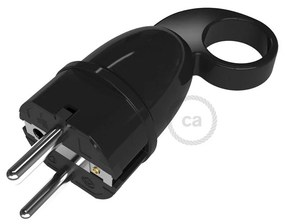 Schuko comfort 16A 250V Black plug with ring