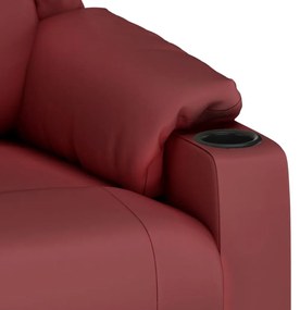 Cadeira de massagens couro artificial vermelho tinto
