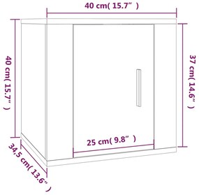 Móveis de TV de parede 2 pcs 40x34,5x40 cm carvalho castanho