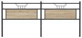Cabeceira de cama 193 cm derivados madeira/aço carvalho sonoma