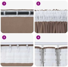 Cortinas de Veludo 2 peças com Ilhós Cappuccino 140x140 cm