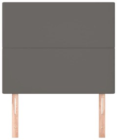 Cabeceira de cama 2 pcs couro artificial 90x5x78/88 cm cinzento
