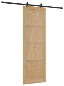 Porta Deslizante com Conjunto de Hardware 'ORKDAL'Madeira Maciça de Pi