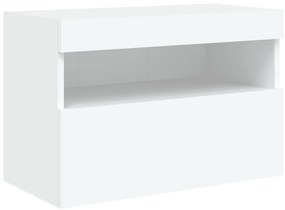 Móvel de parede para TV com luzes LED 60x30x40 cm branco