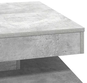 Mesa de centro rotativa a 360 graus 70x70x34,5 cm cinza cimento